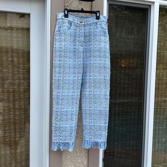Balmain Tweed Cropped Fringe Pants - Picture 3 of 9
